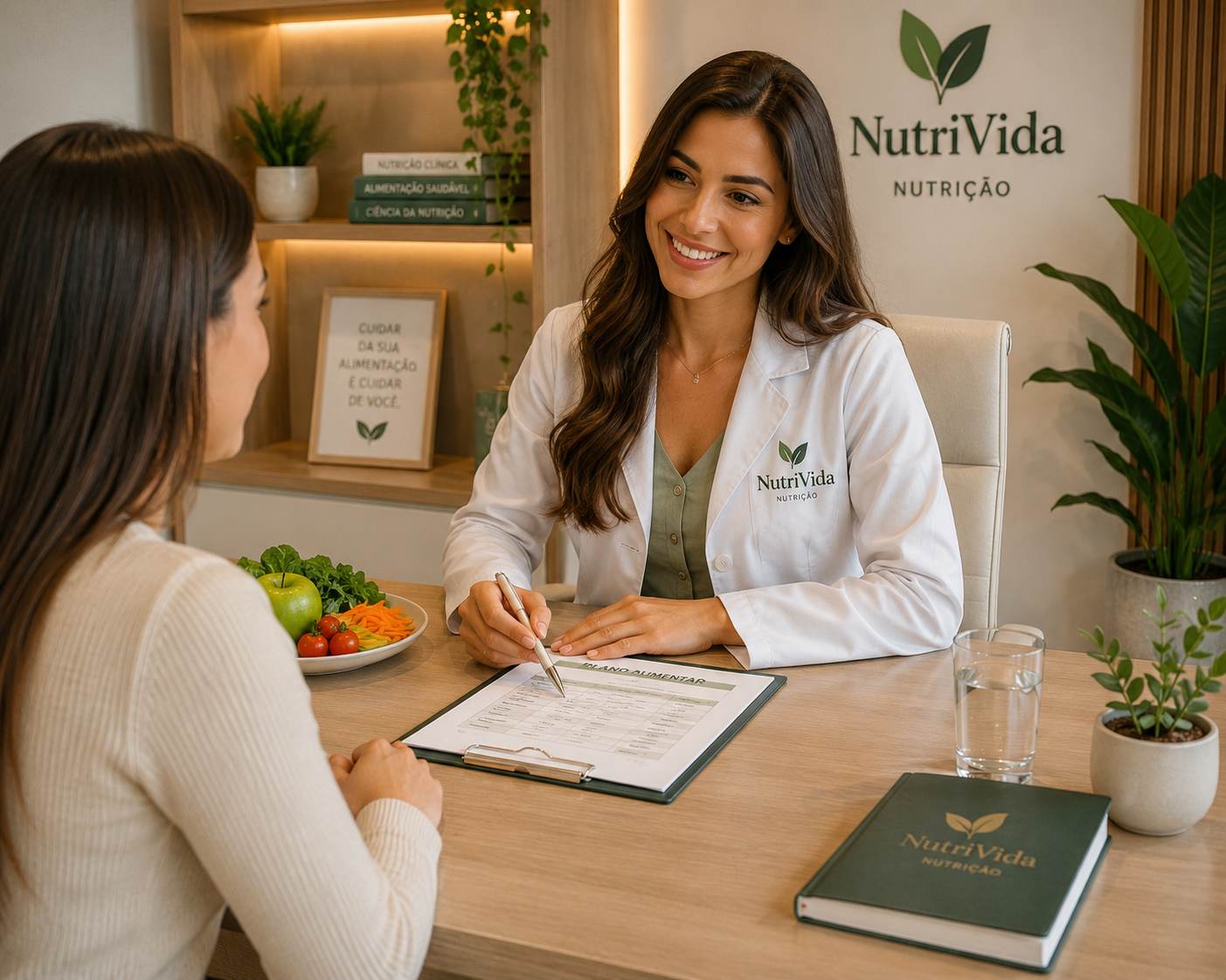 Nutricionista durante atendimento